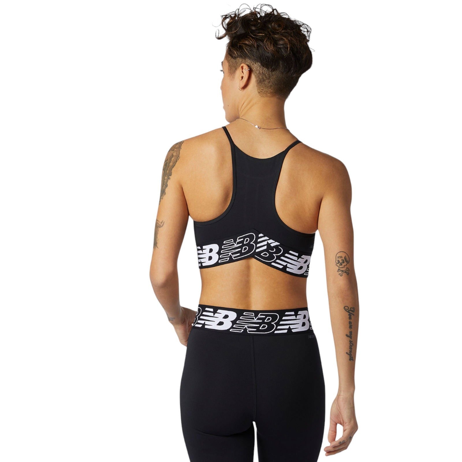 New Balance Womens Relentless Crop Top Sports Bra - Black - ViaductClothing -  -  