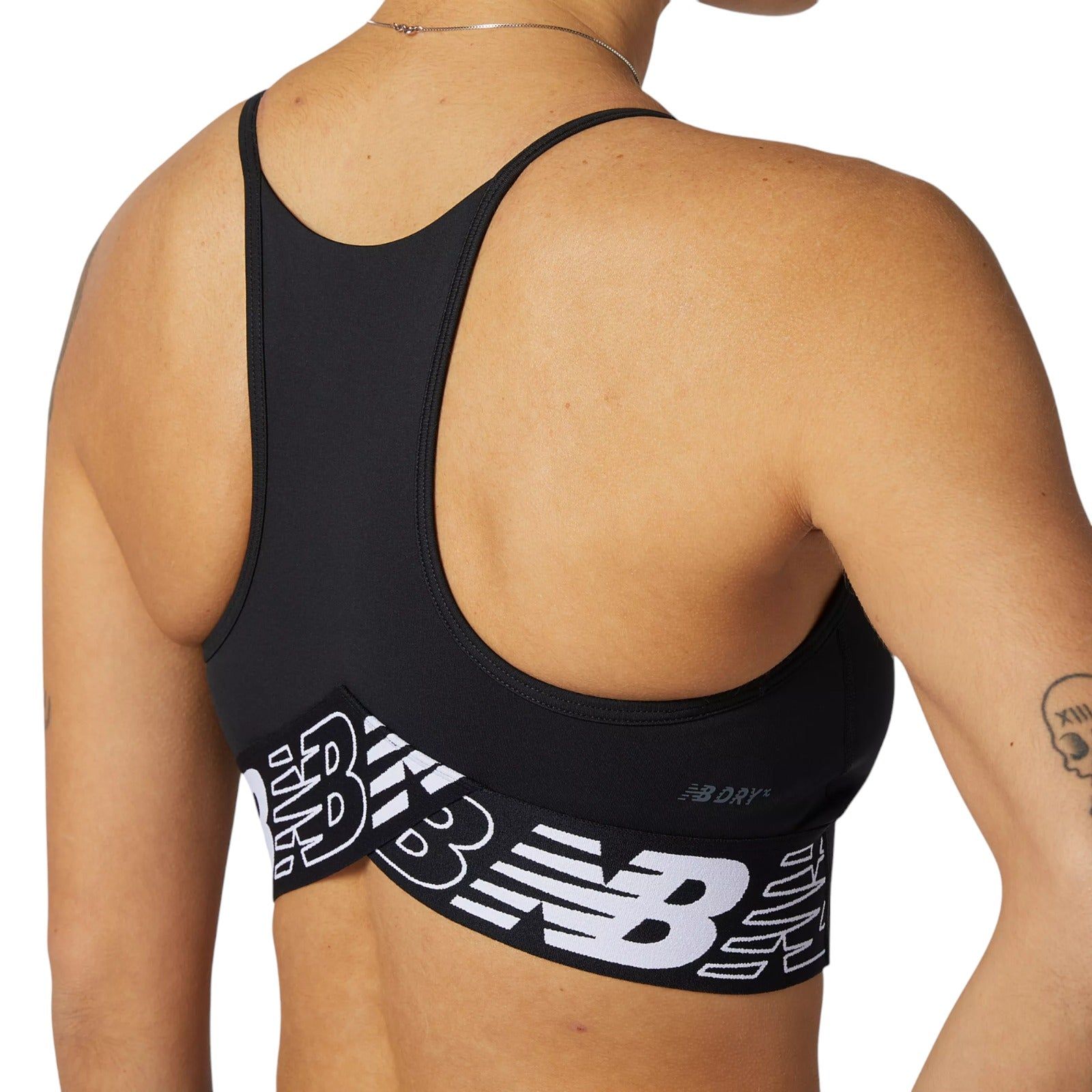 New Balance Womens Relentless Crop Top Sports Bra - Black - ViaductClothing -  -  