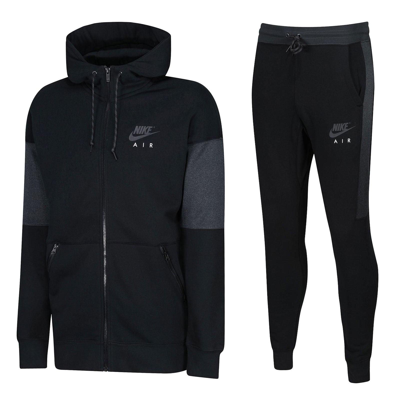 Nike Air NSW Full Zip Fleece Tracksuit - Black & Grey - ViaductClothing -  -  