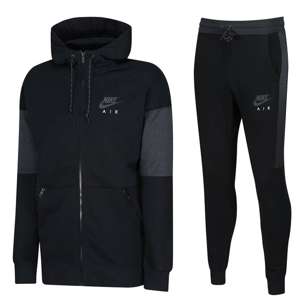 Nike Air NSW Full Zip Fleece Tracksuit Black Grey ViaductClothing