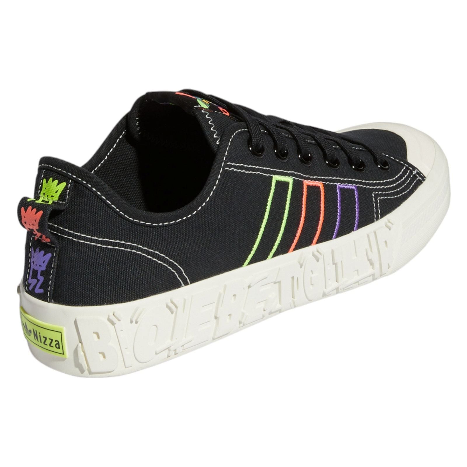 adidas Originals Nizza Pride Shoes - Core Black / Off White - ViaductClothing -  -  