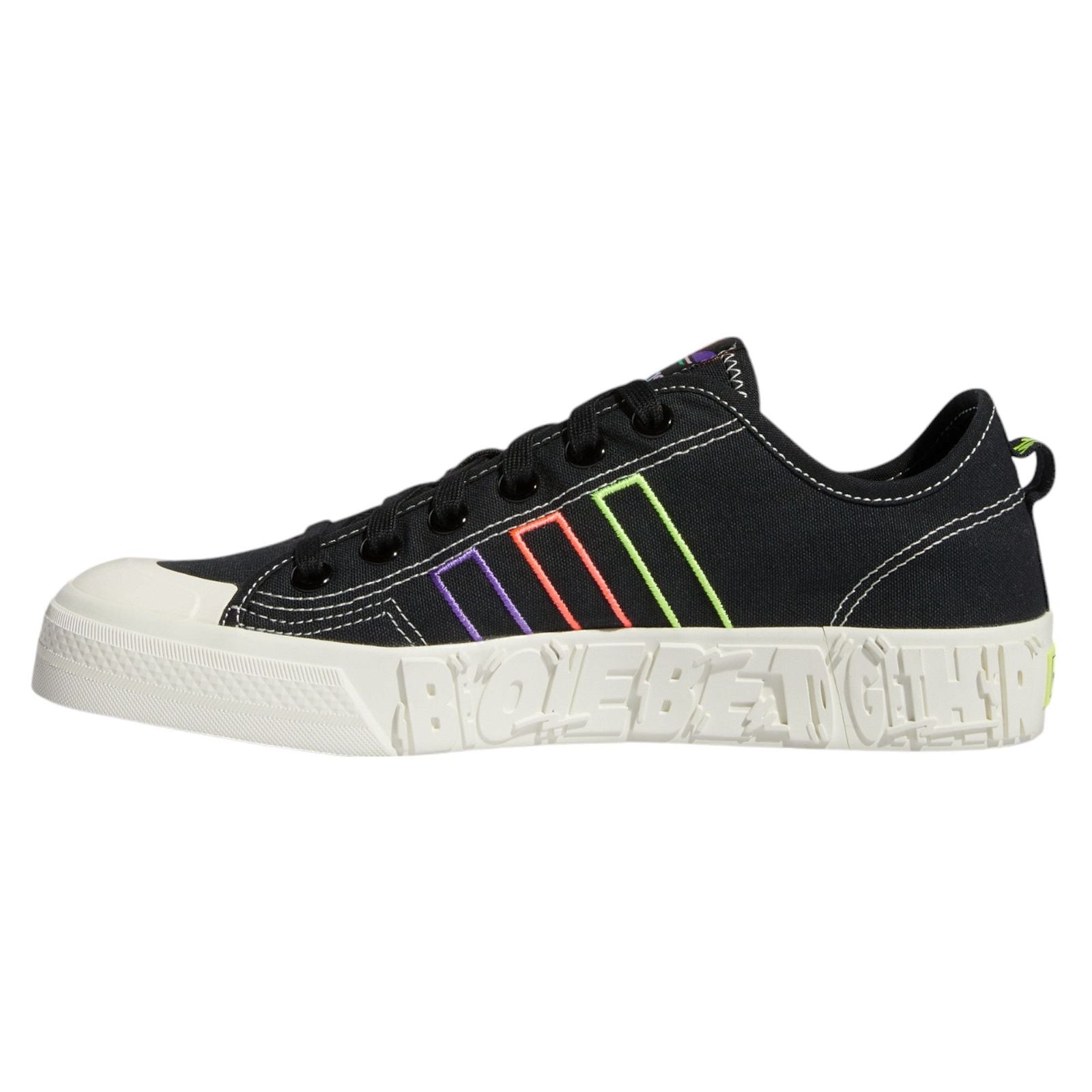 adidas Originals Nizza Pride Shoes - Core Black / Off White - ViaductClothing -  -  