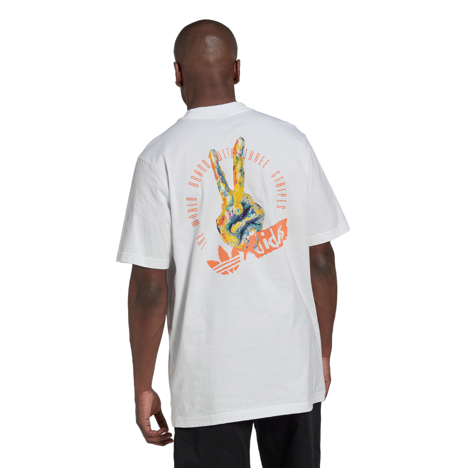 adidas Originals Victory Graphic Print Tee - White / Orange - ViaductClothing -  -  