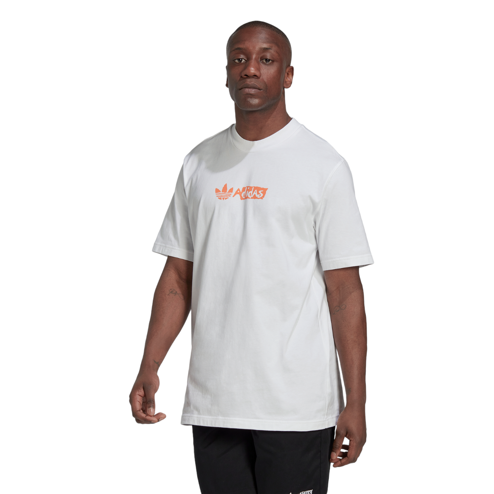 adidas Originals Victory Graphic Print Tee - White / Orange - ViaductClothing -  -  