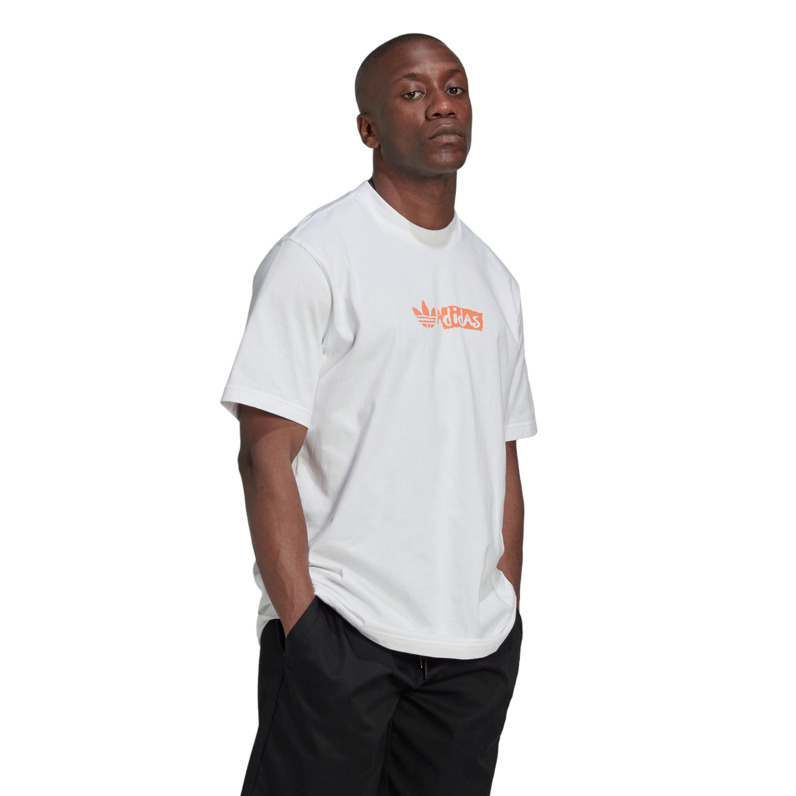 adidas Originals Victory Graphic Print Tee - White / Orange - ViaductClothing -  -  