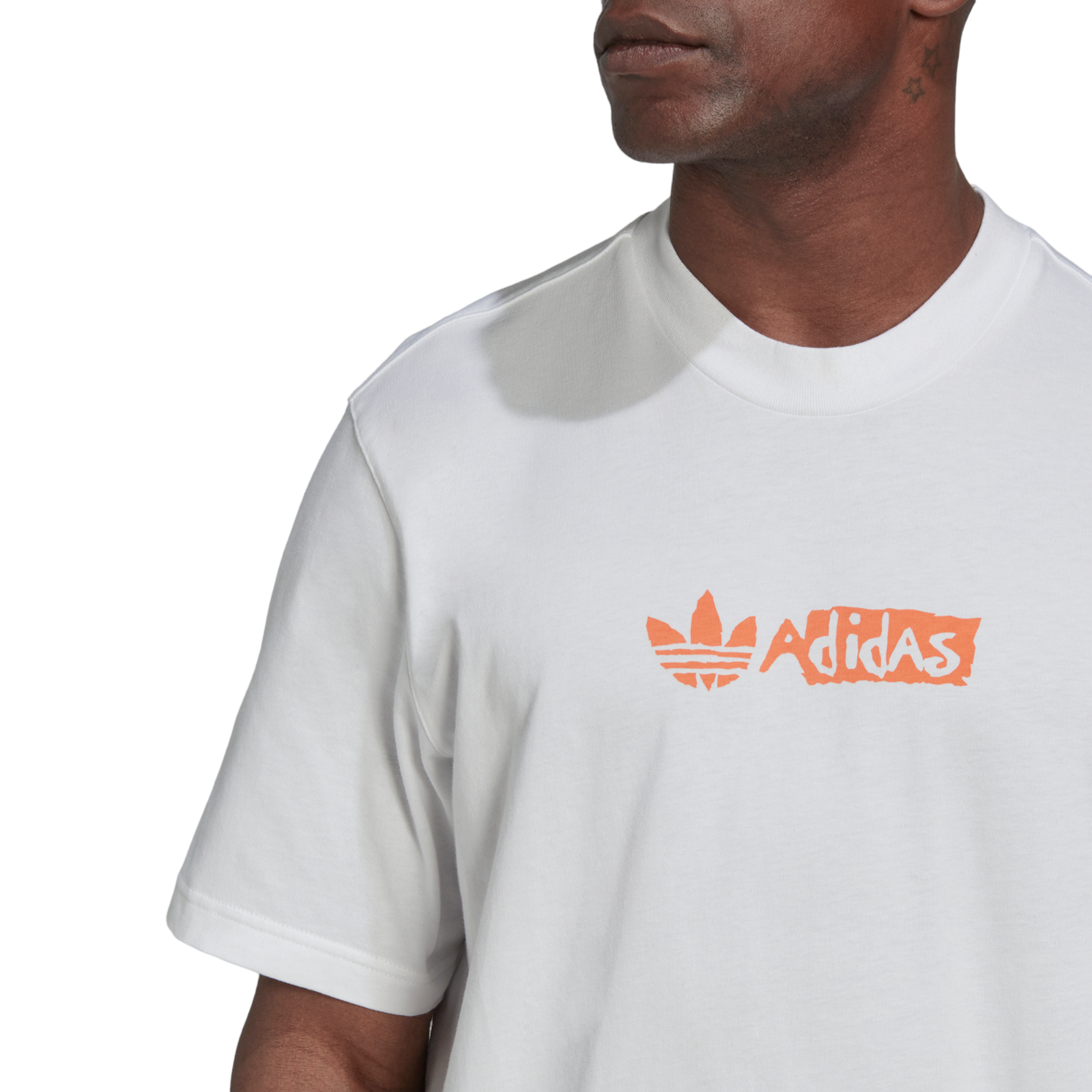 adidas Originals Victory Graphic Print Tee - White / Orange - ViaductClothing -  -  