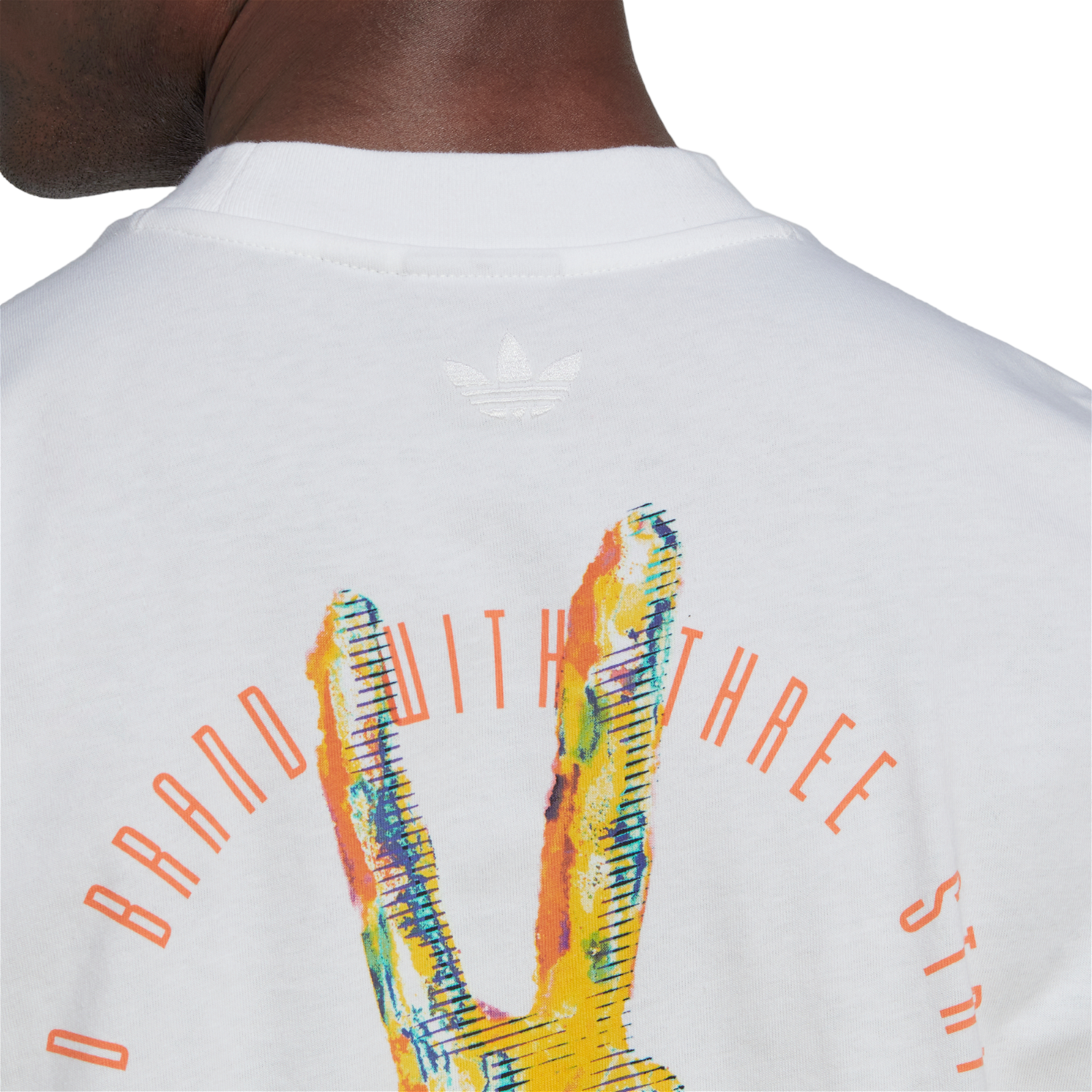 adidas Originals Victory Graphic Print Tee - White / Orange - ViaductClothing -  -  