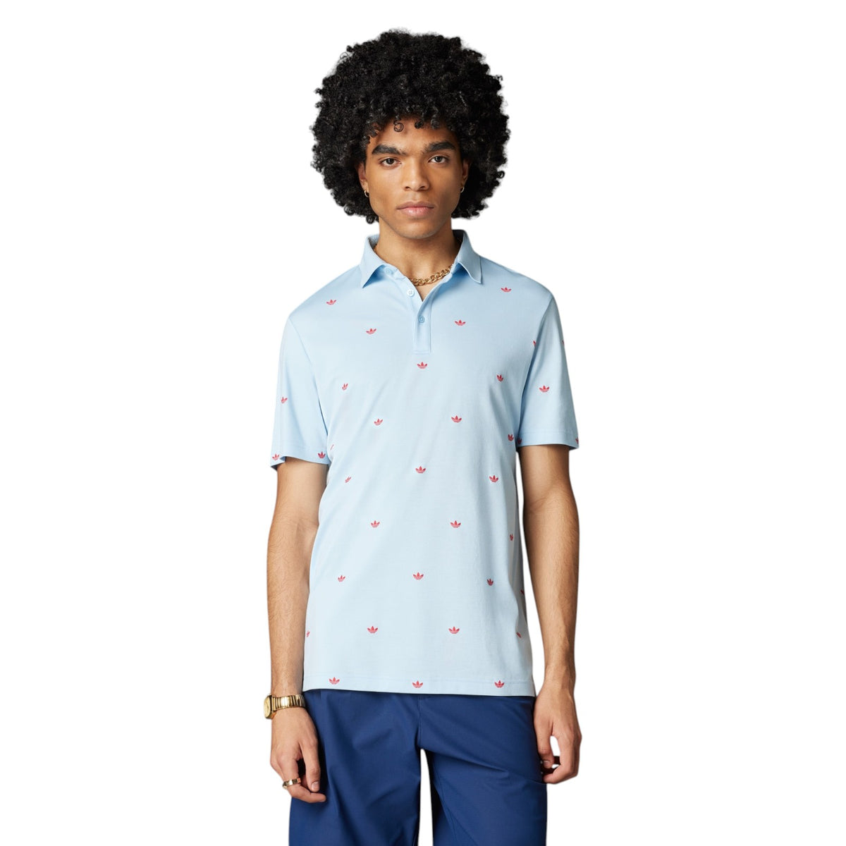 adidas Originals Printed Trefoil Polo Shirt - Blue