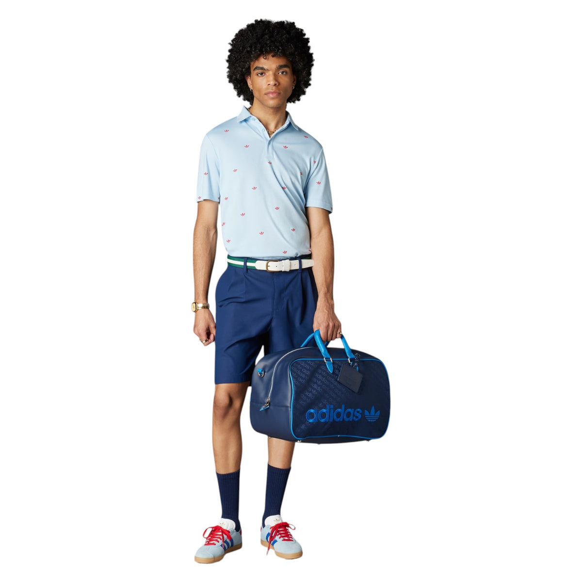 adidas Originals Printed Trefoil Polo Shirt - Blue