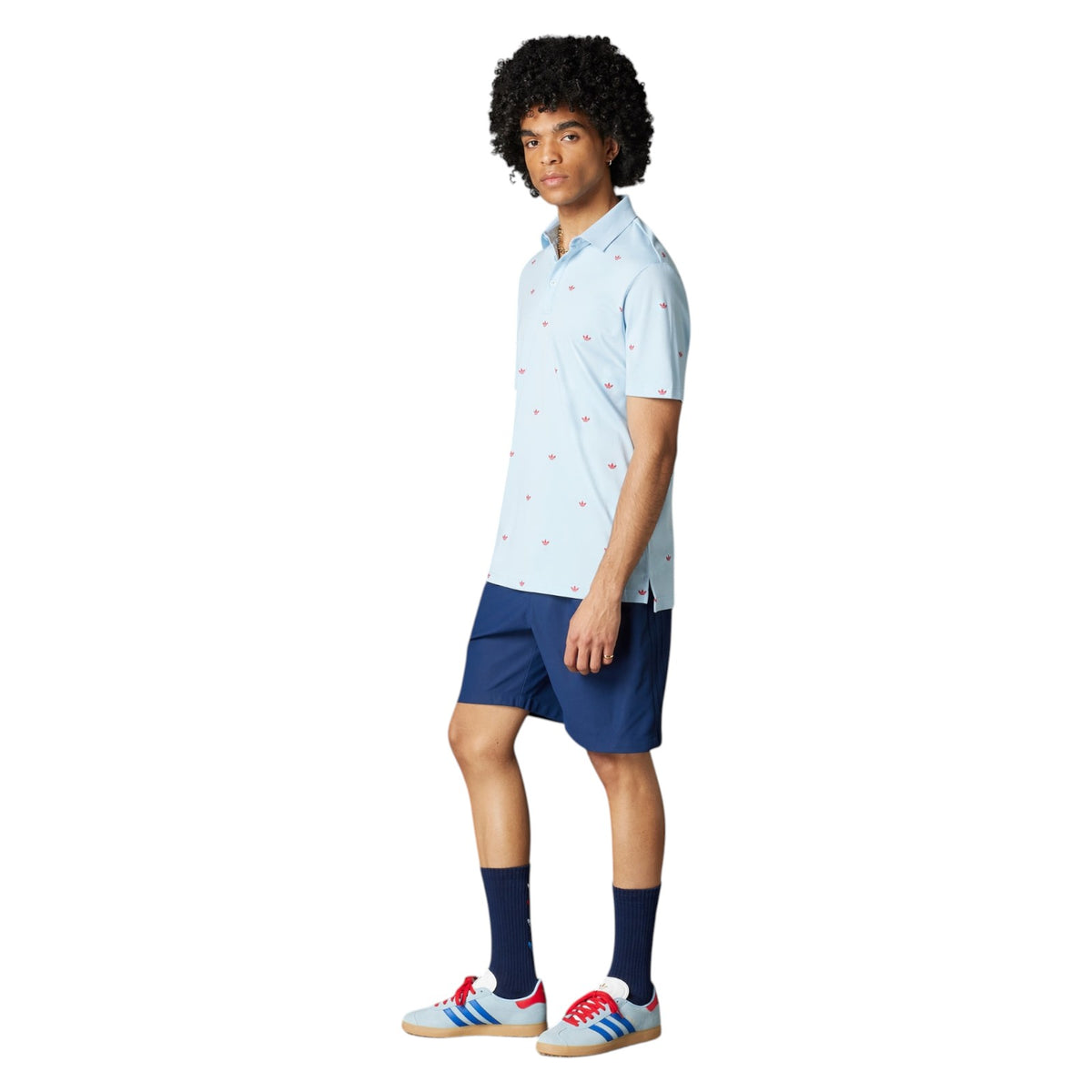 adidas Originals Printed Trefoil Polo Shirt - Blue