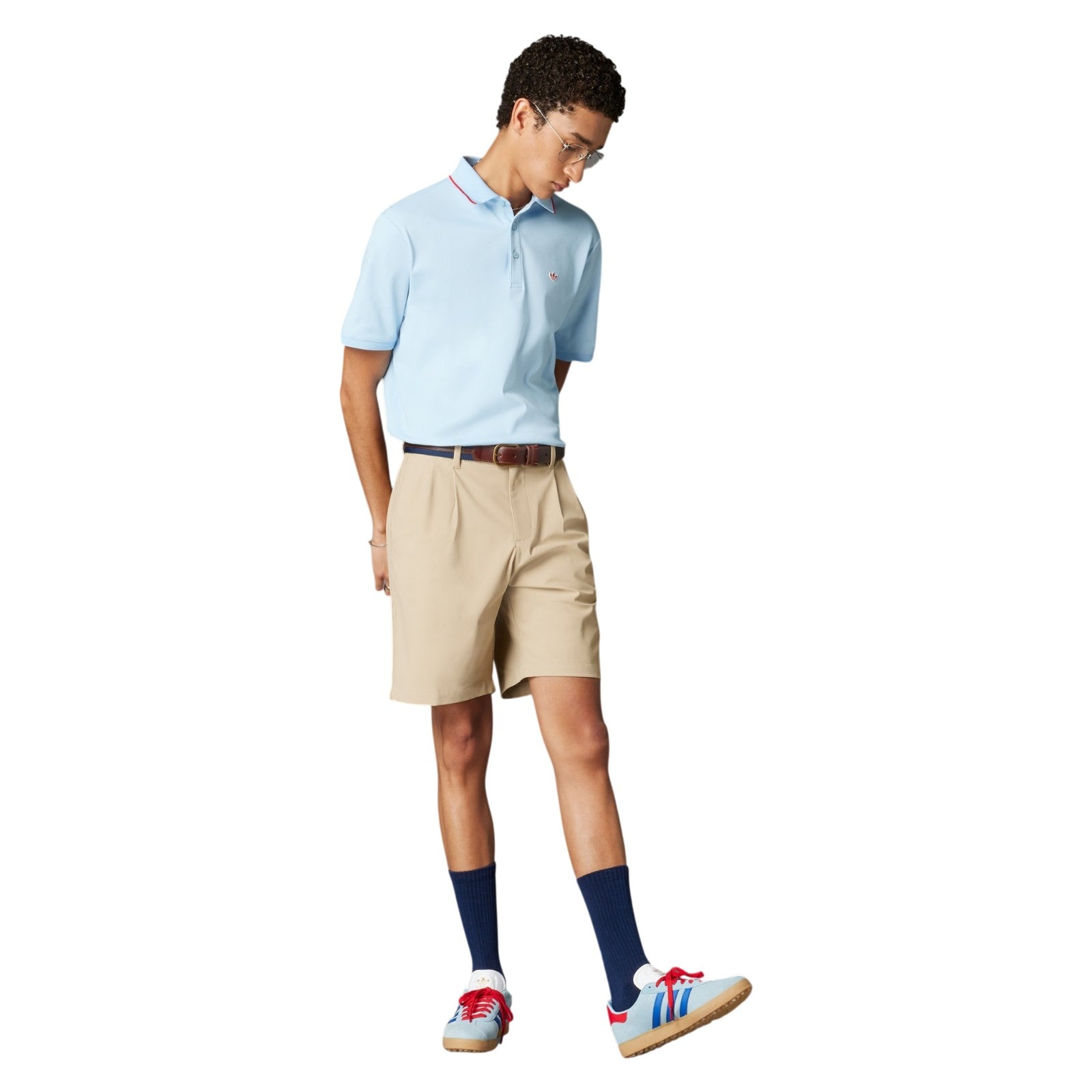 adidas Originals Twistknit Trefoil Polo Shirt - Clear Sky Blue