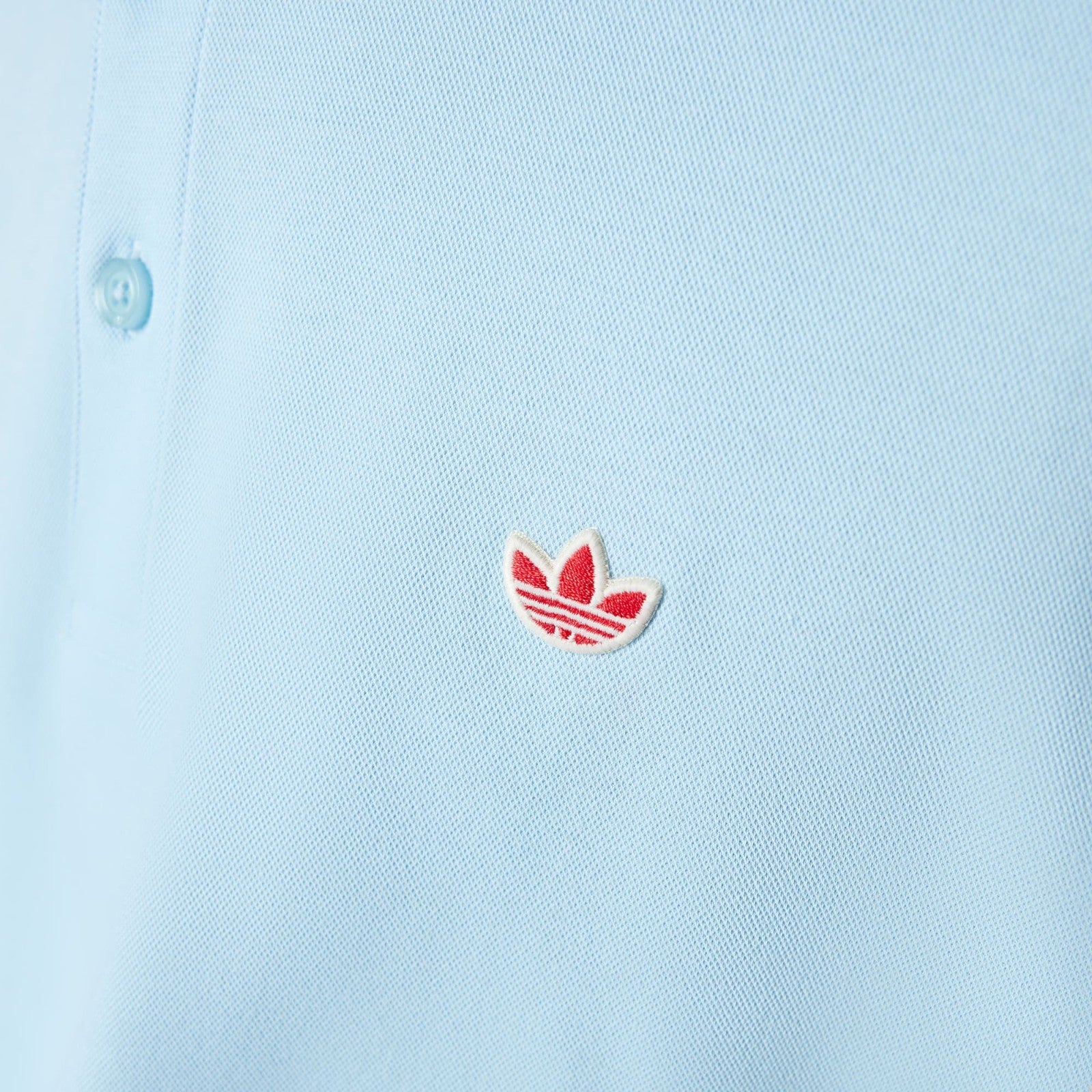 adidas Originals Twistknit Trefoil Polo Shirt - Clear Sky Blue