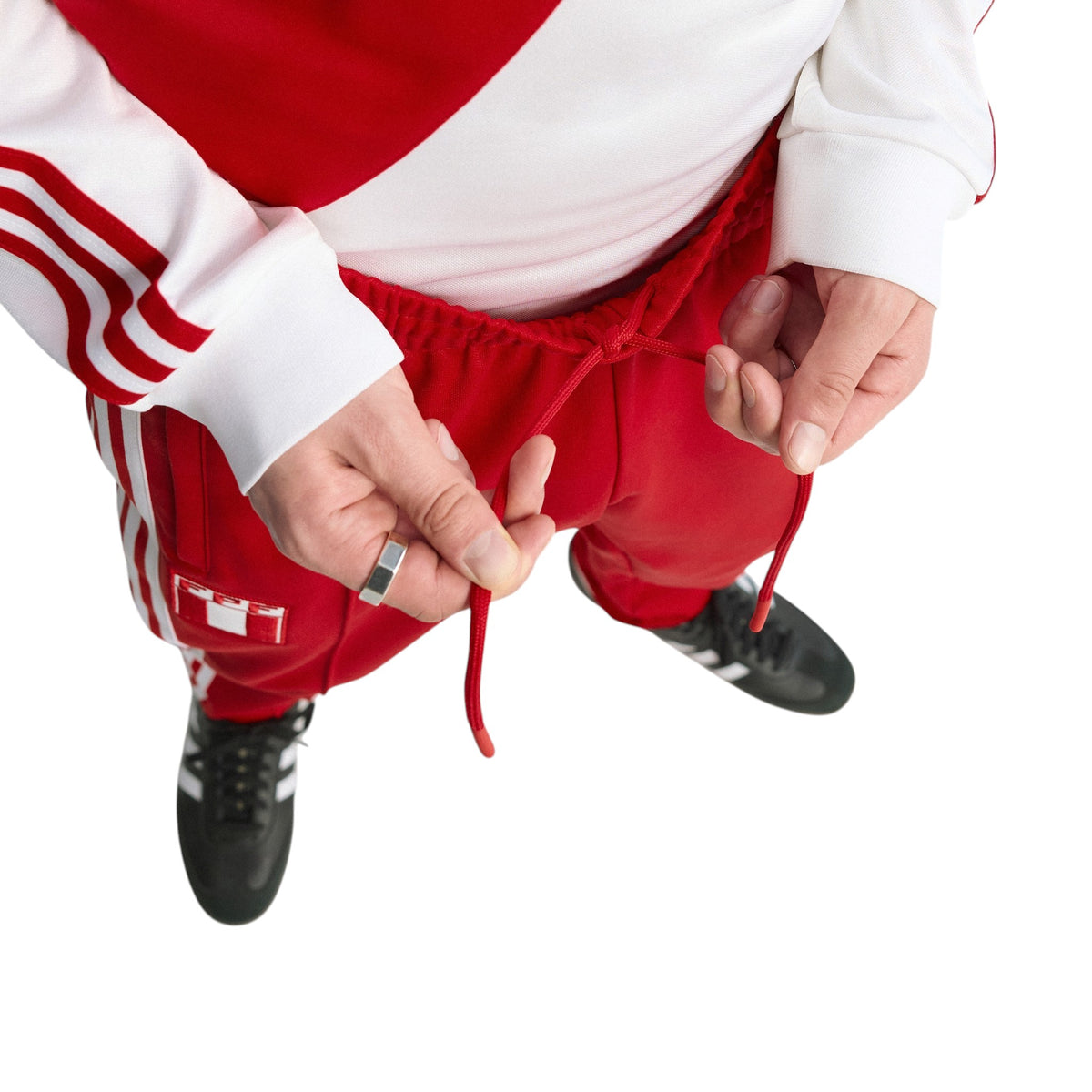 adidas Originals Peru Retro Football Track Pants Red - Model view 9