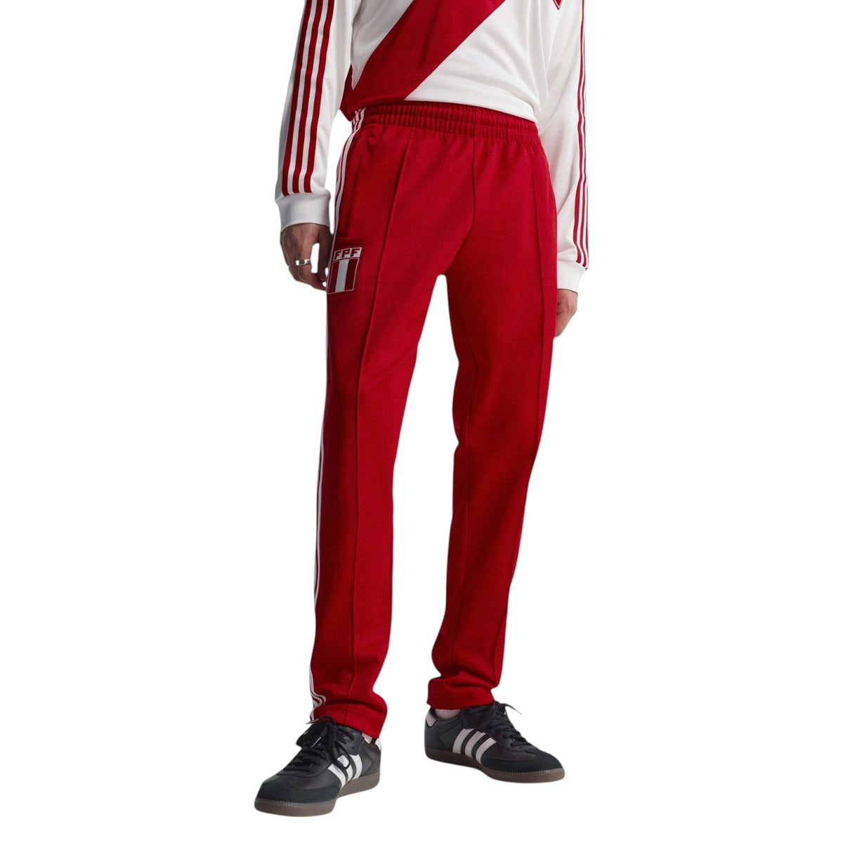 adidas Originals Beckenbauer Peru Retro Football Track Pants Bottoms - Red
