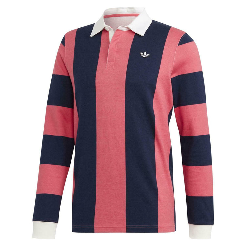 adidas Originals Rugby Polo Shirt - Navy/Pink - ViaductClothing -  -  