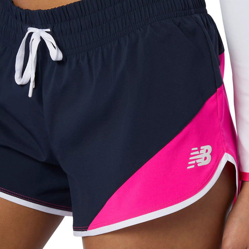 New Balance Women's Fast Flight Split Shorts - Navy / Pink - ViaductClothing -  -  