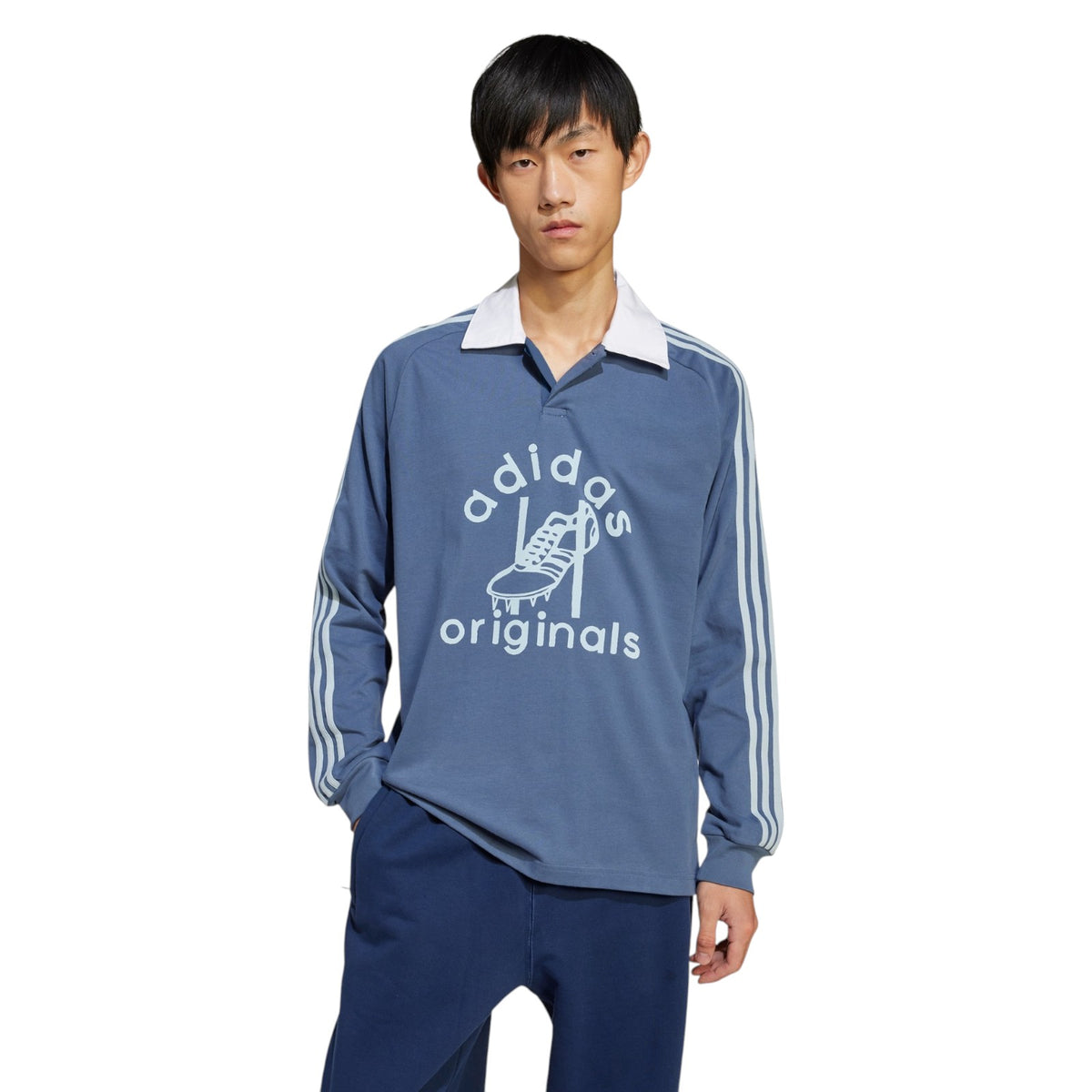 adidas Originals Retro Rugby Polo Shirt - Blue
