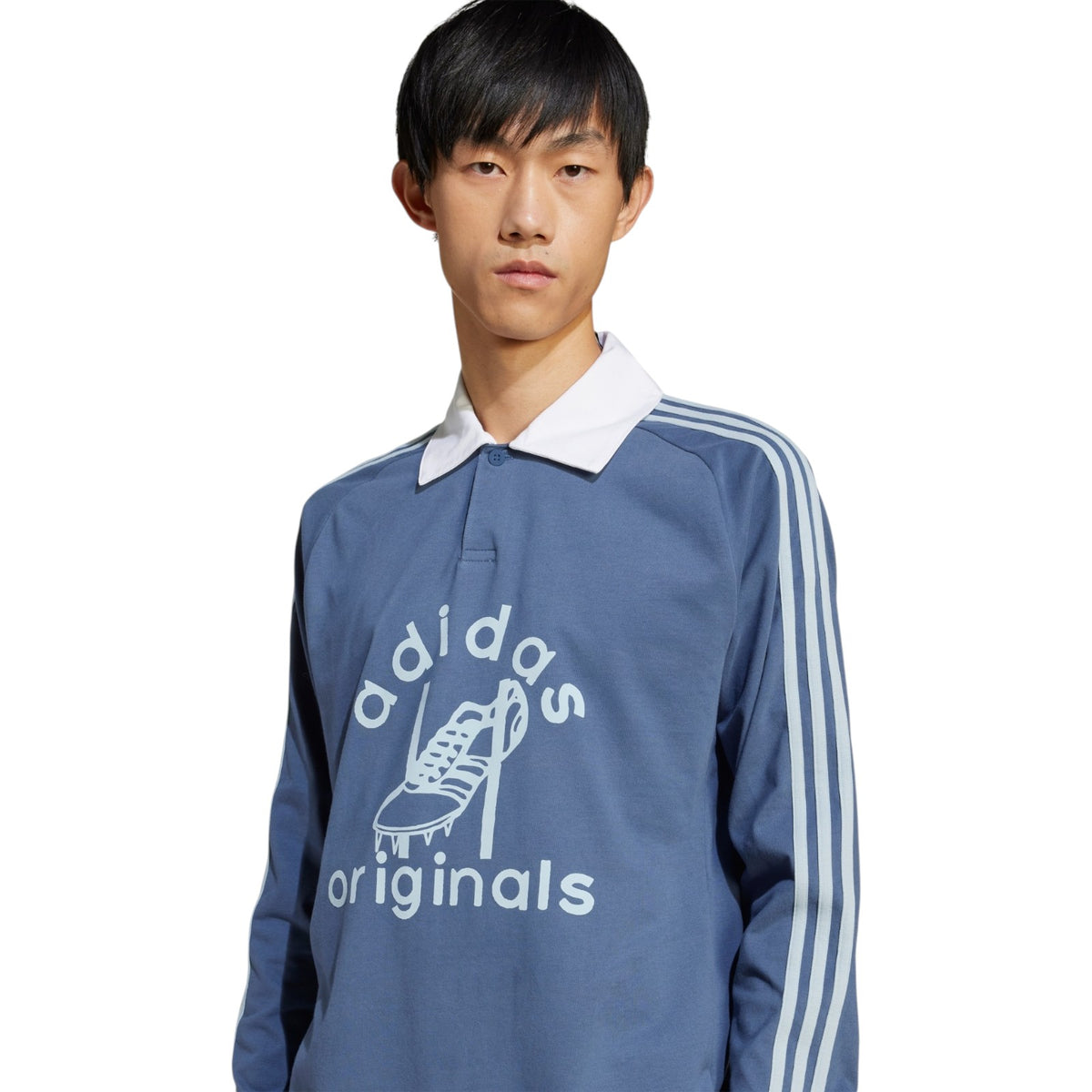 adidas Originals Retro Rugby Polo Shirt - Blue