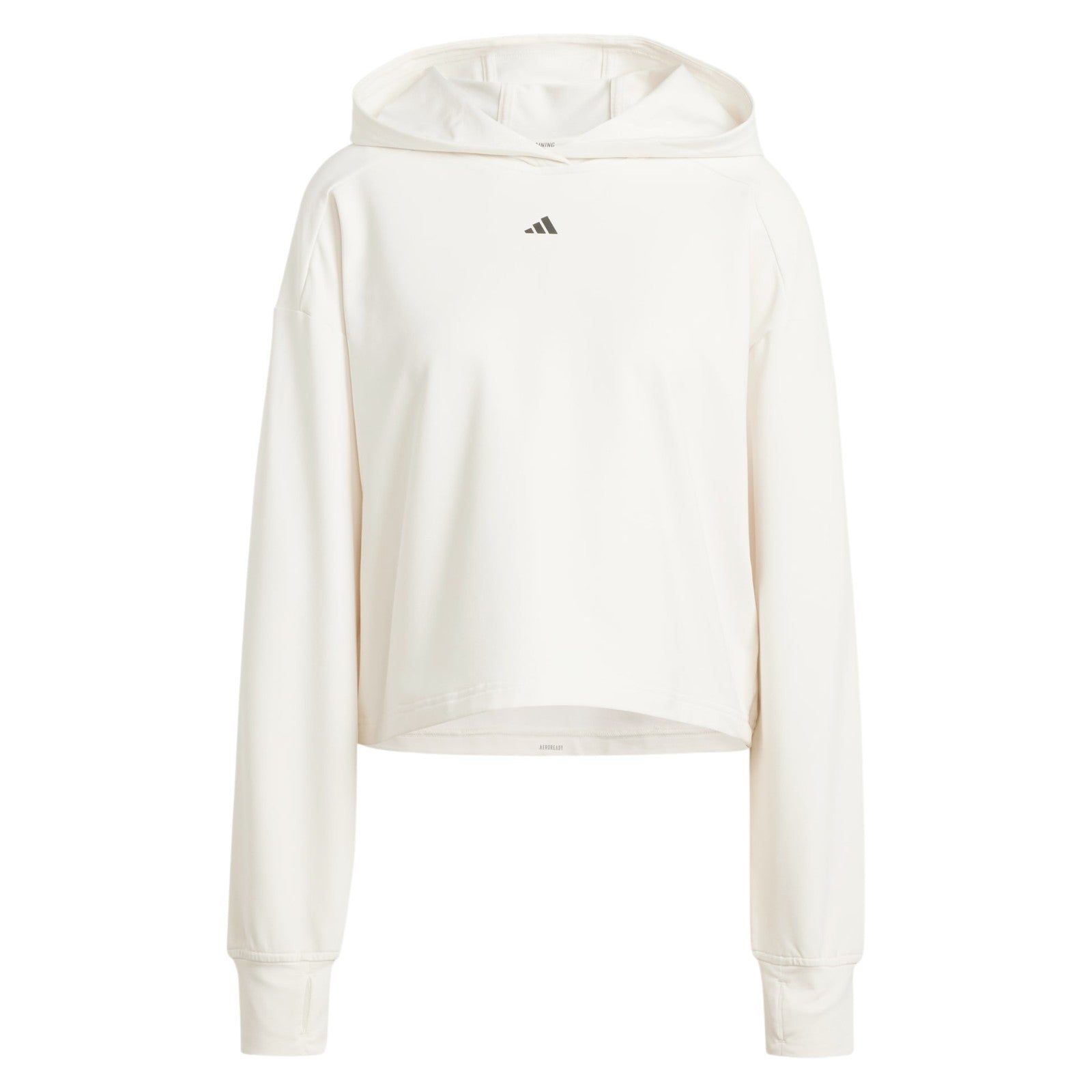 adidas Women's PrimeLift Loose Fit Back-Ventilation Hoodie - White