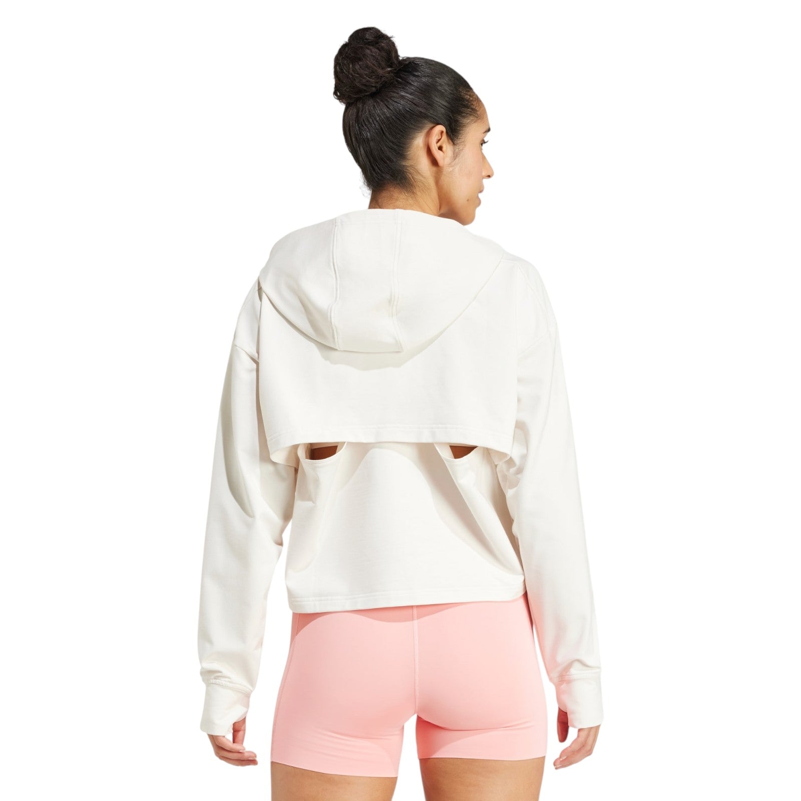 adidas Women's PrimeLift Loose Fit Back-Ventilation Hoodie - White