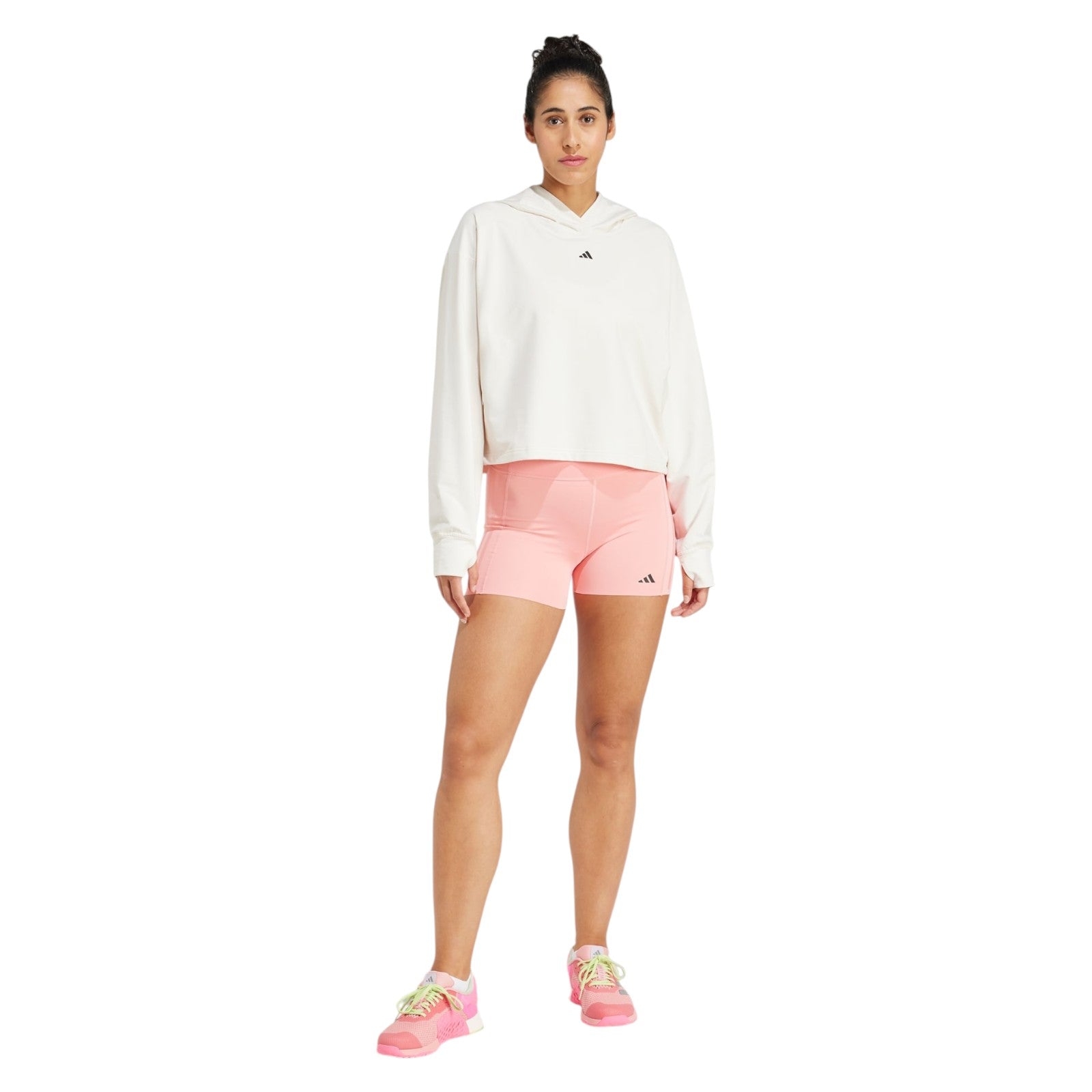 adidas Women's PrimeLift Loose Fit Back-Ventilation Hoodie - White