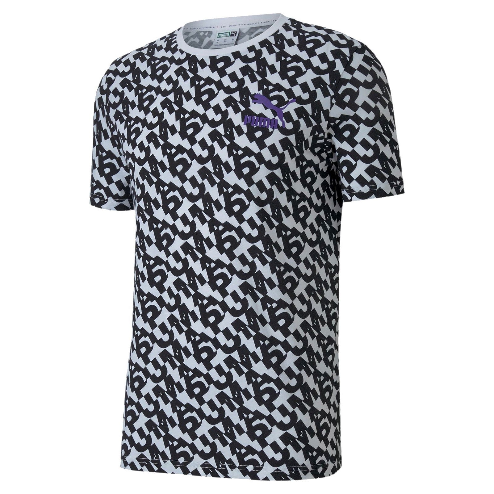 Puma Classics Graphic AOP Logo T-Shirt - Black - ViaductClothing -  -  