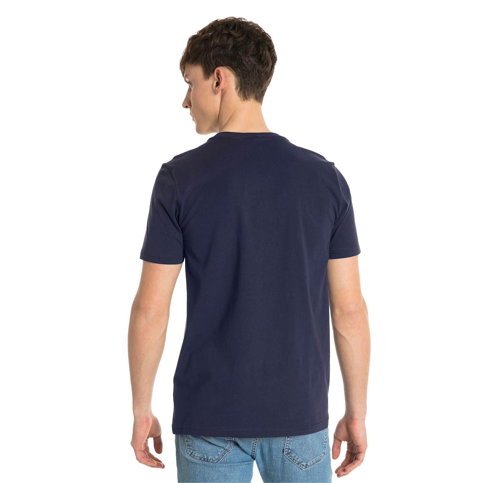 Puma Graphic Logo Block T Shirt - Navy - ViaductClothing -  -  