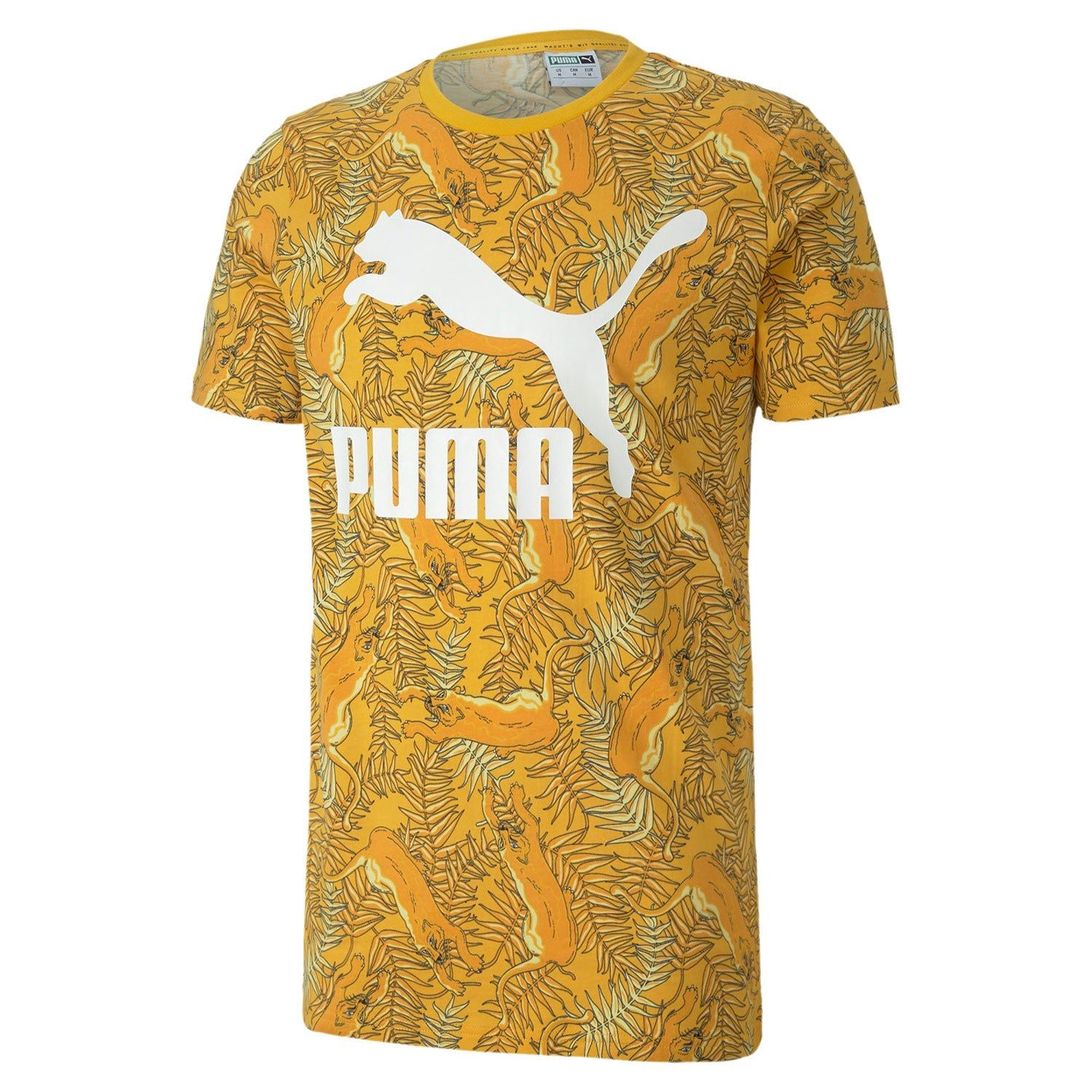 Puma Yellow Tiger Print T-Shirt - Yellow - ViaductClothing -  -  