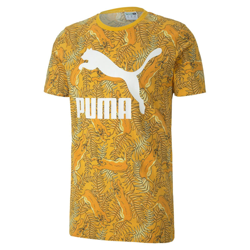 Puma Yellow Tiger Print T-Shirt - Yellow - ViaductClothing -  -  