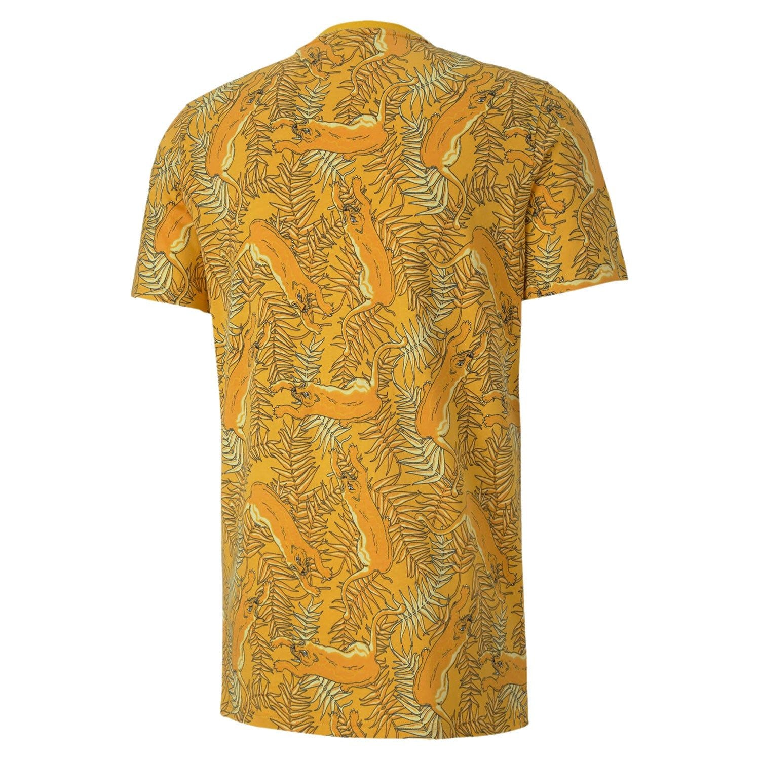Puma Yellow Tiger Print T-Shirt - Yellow - ViaductClothing -  -  