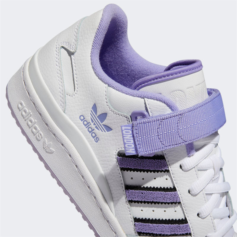 adidas Originals Womens Forum Low City Shoes - White/Purple - ViaductClothing -  -  