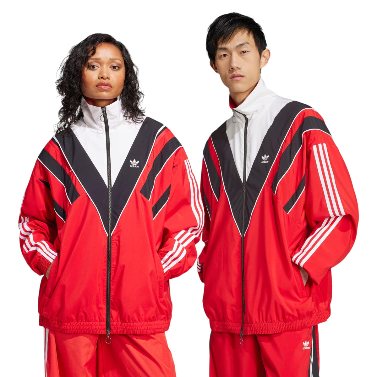 adidas Originals Unisex Rasant Cut Line Track Top - Red