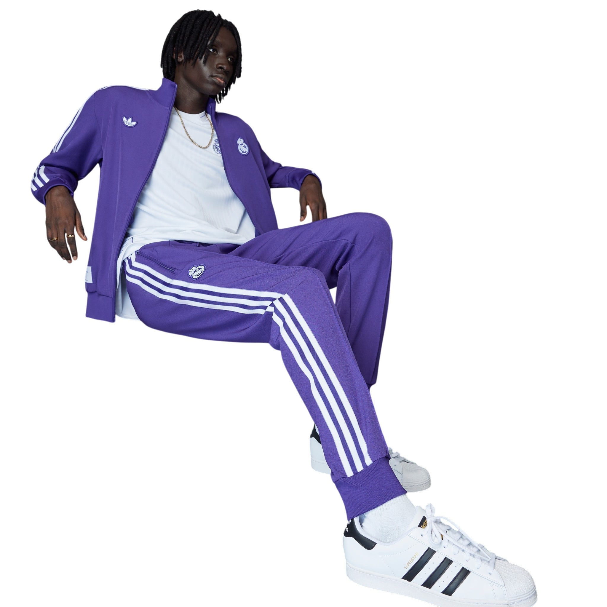 adidas Originals Men's Real Madrid Terrace Icons Track Pants - Purple