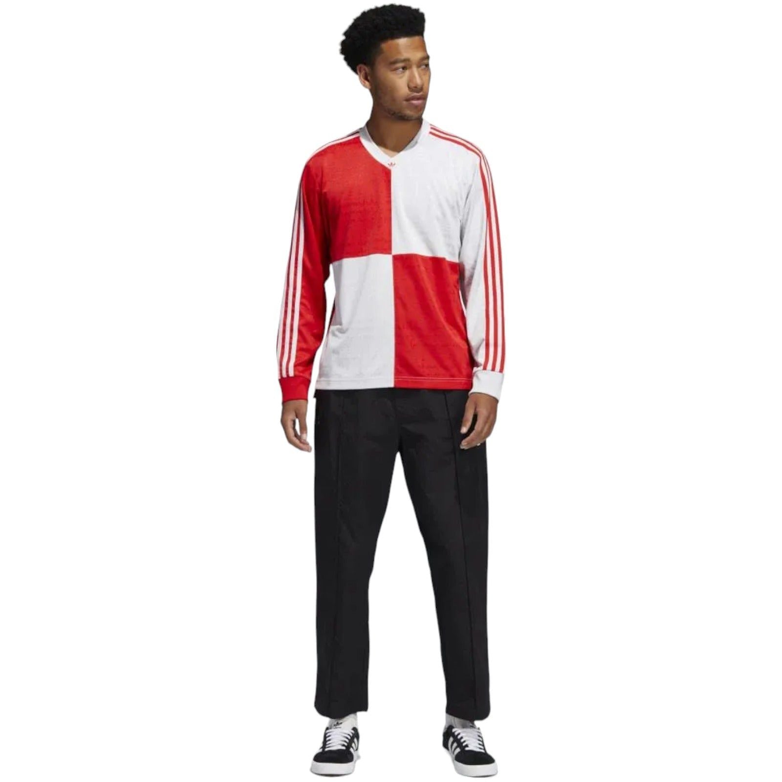adidas Originals Checker Skateboarding Jersey - White / Red - ViaductClothing -  -  