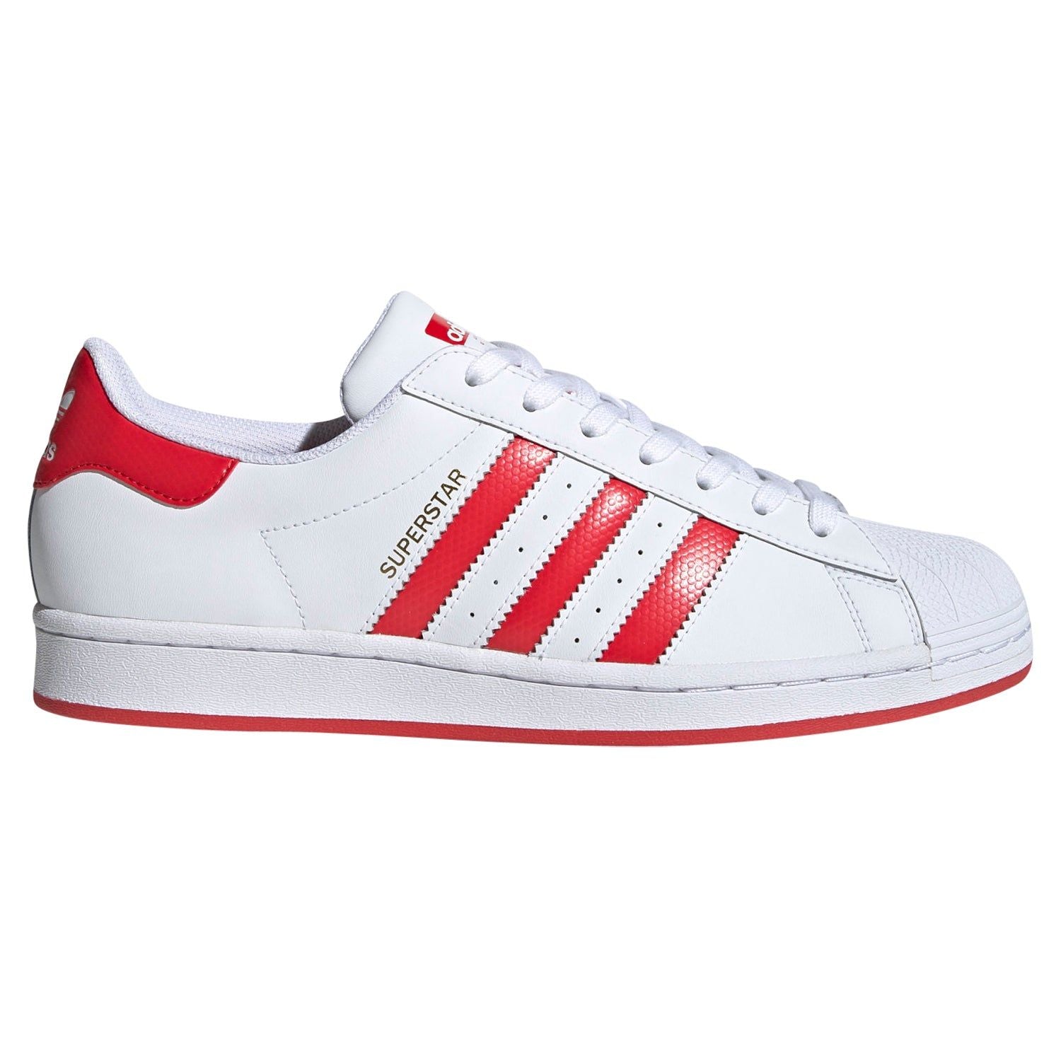 adidas Originals Superstar Shoes - White/Red - ViaductClothing -  -  