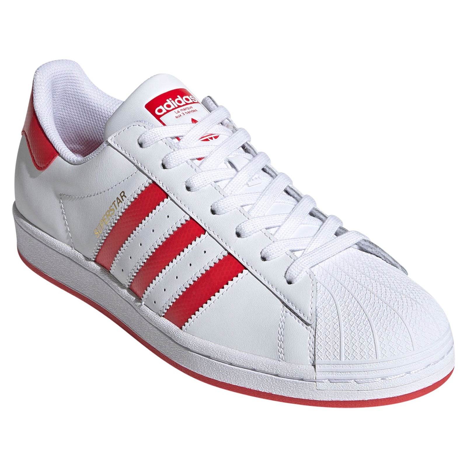 adidas Originals Superstar Shoes - White/Red - ViaductClothing -  -  