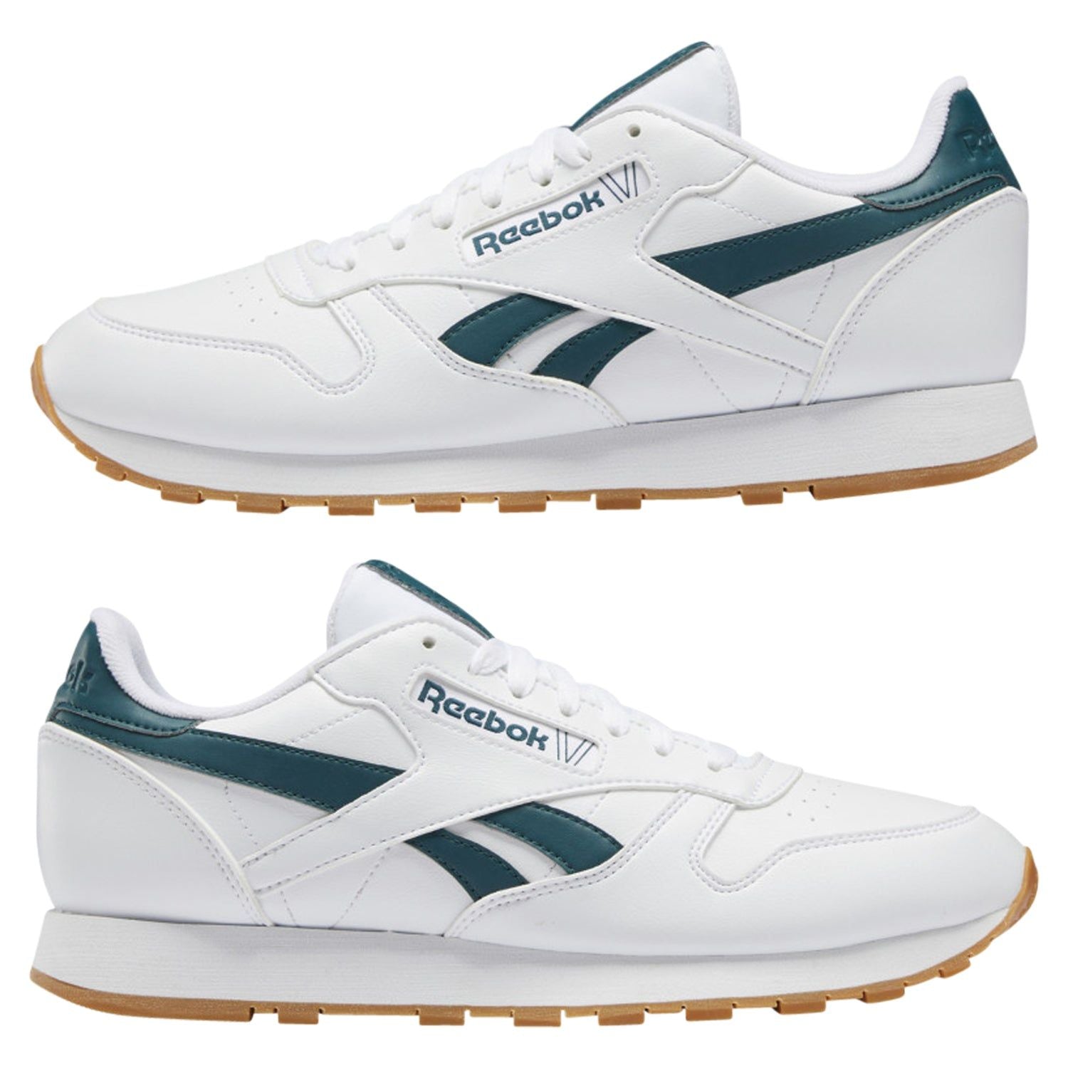 Reebok Classic Leather Vegan Shoes - White Green - ViaductClothing -  -  