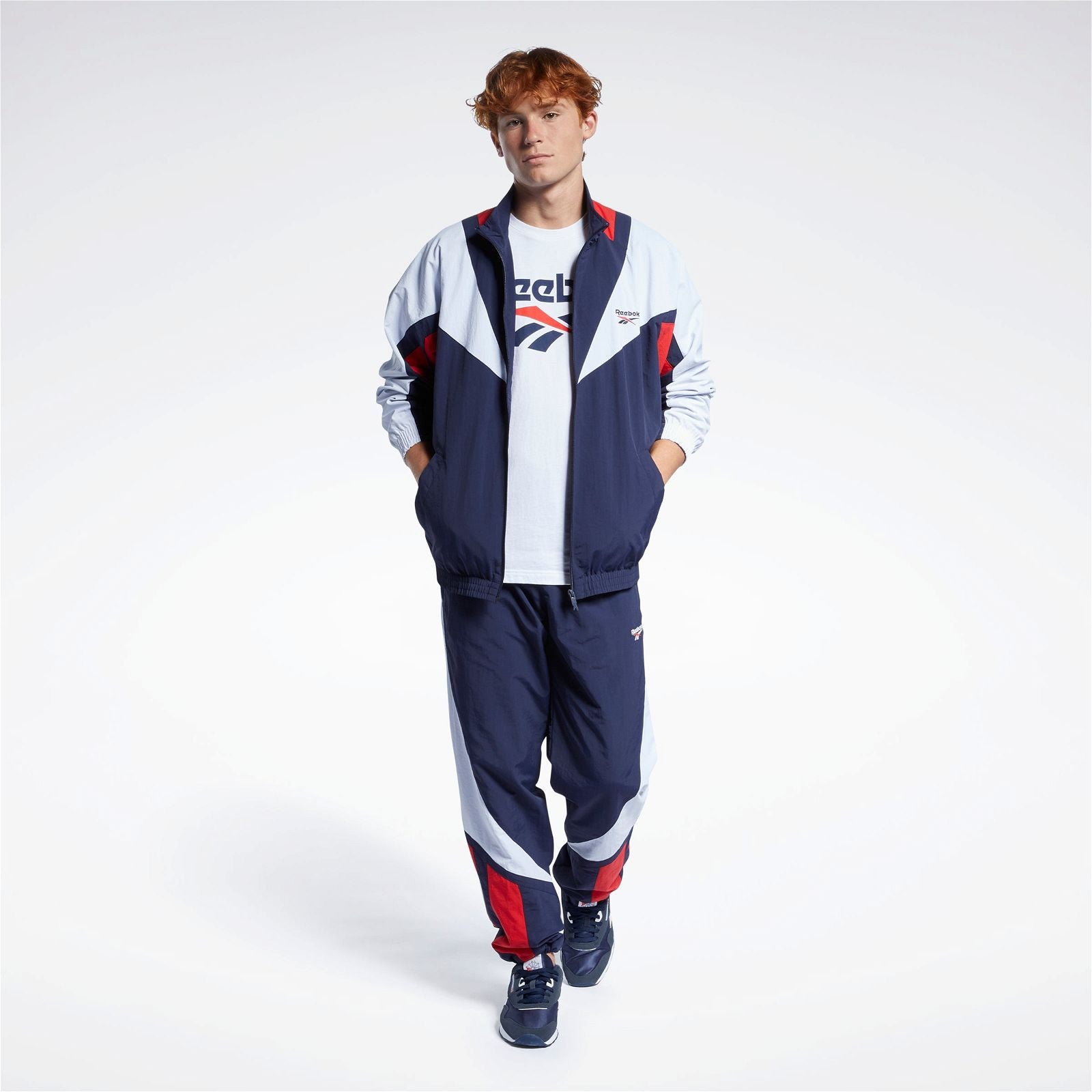 Reebok Classic Twin Vector Retro 90s Track Top - Navy - ViaductClothing -  -  