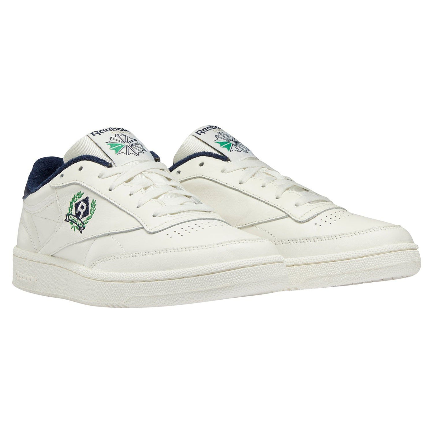 Reebok Classics Club C 85 Crest Shoes Chalk Navy H05809 ViaductClothing