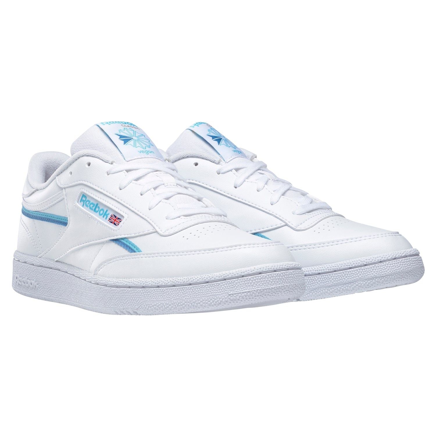 Reebok Classics Club C 85 Vegan Shoes - White Digital Blue - ViaductClothing -  -  