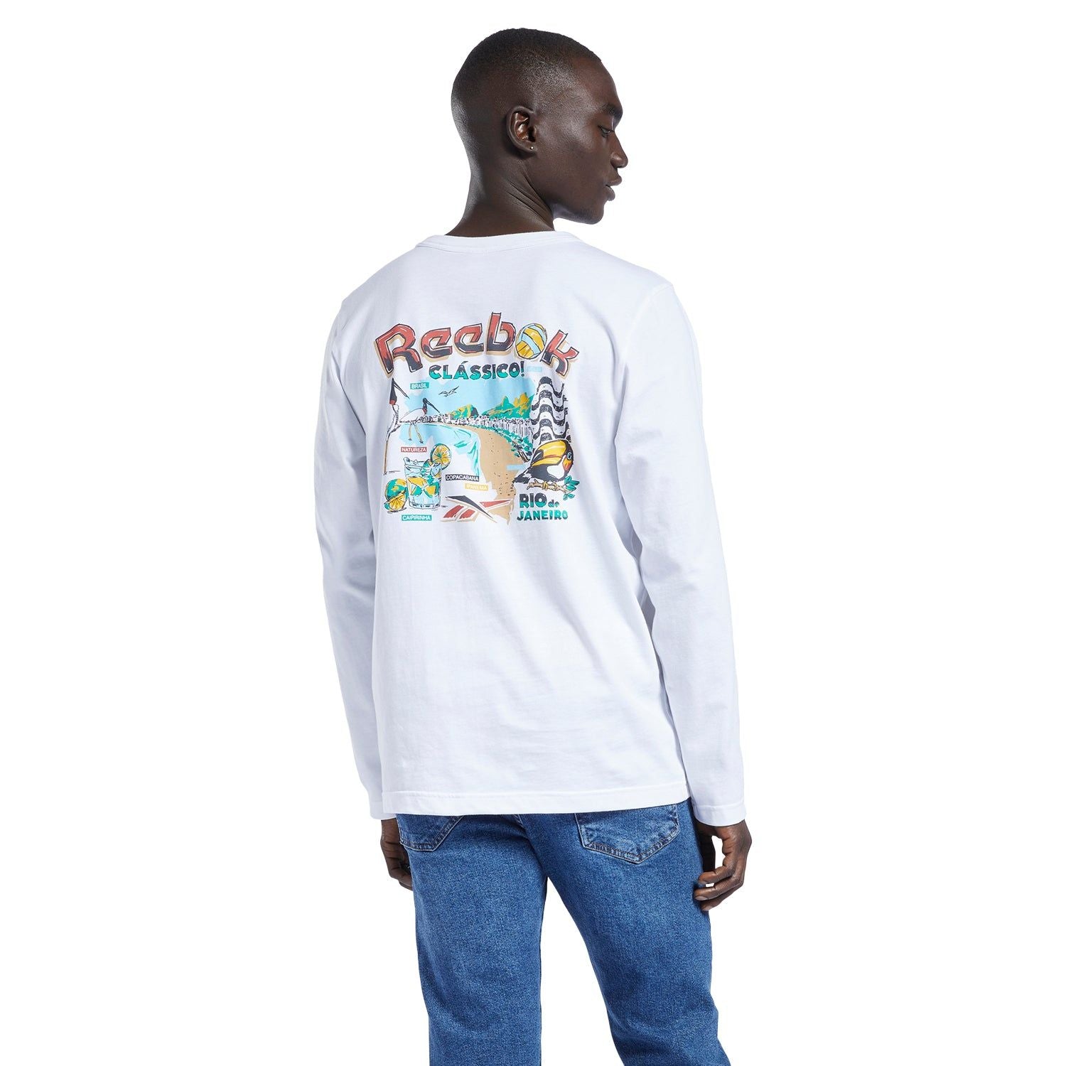 Reebok Classics Longsleeve Destination 'Rio de Janeiro' Tee - White - ViaductClothing -  -  