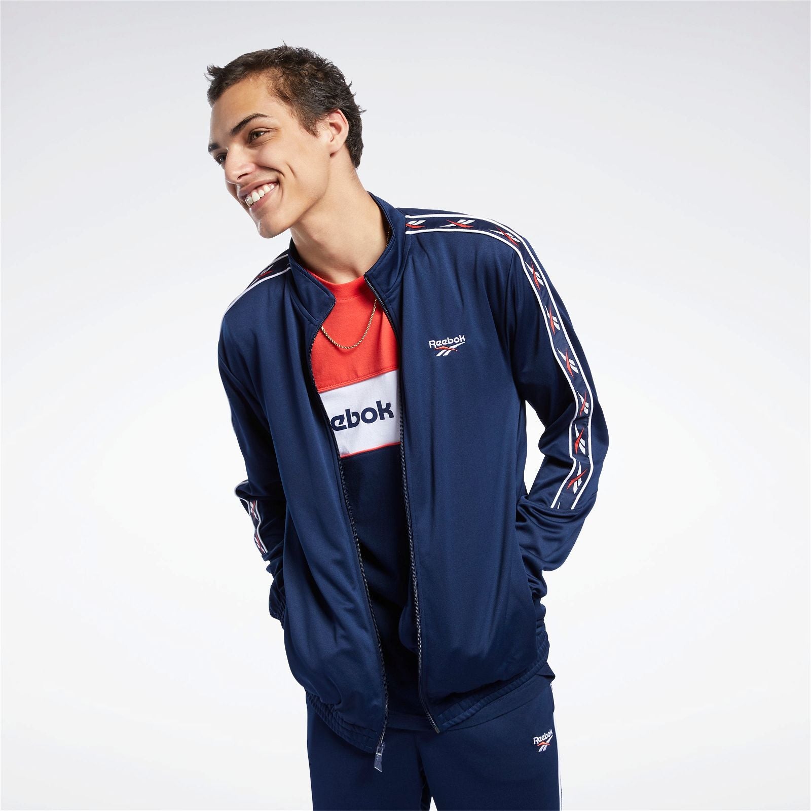 Reebok Classics Vector Tape Track Jacket Navy
