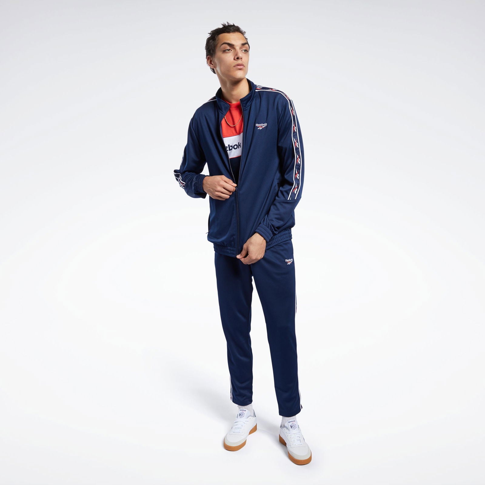 Reebok Classics Vector Tape Track Jacket - Navy - ViaductClothing -  -  