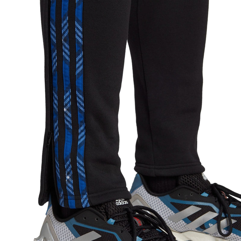 adidas Tiro Winterized Tartan Tracksuit Bottoms - Black / Royal Blue - ViaductClothing -  -  