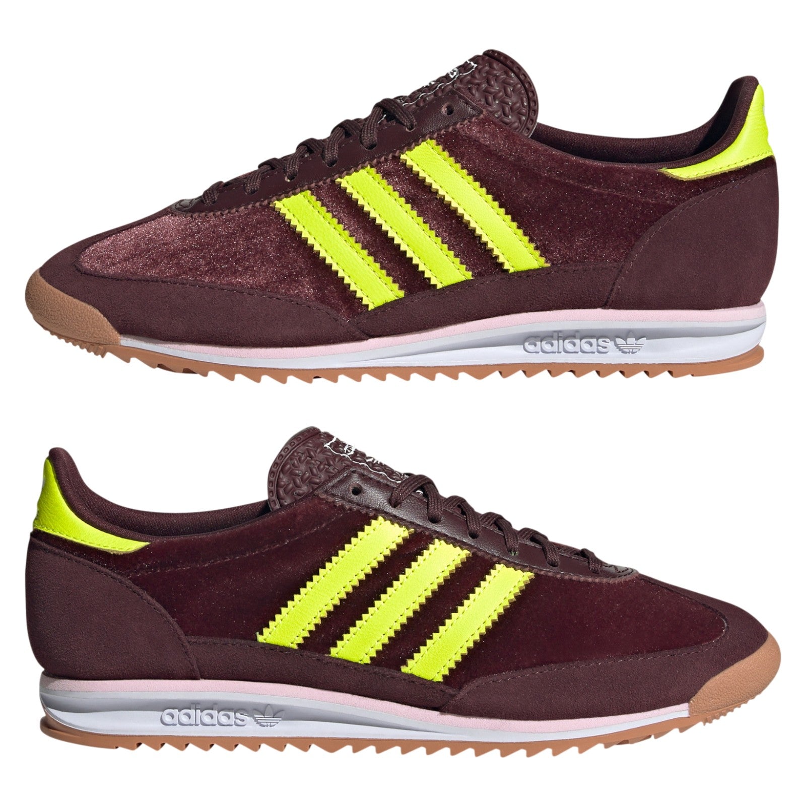 adidas Originals Womens SL 72 OG Shoes - Brown / Aurora Ruby