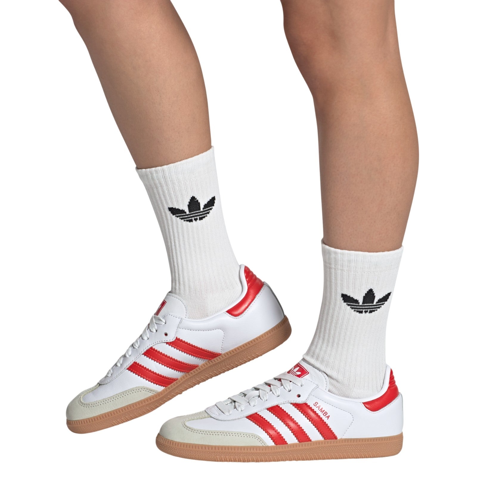 adidas Originals Womens Samba OG Shoes - Cloud White / Solar Red