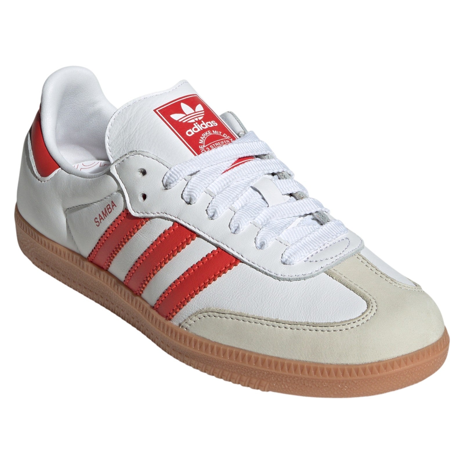 adidas Originals Womens Samba OG Shoes - Cloud White / Solar Red