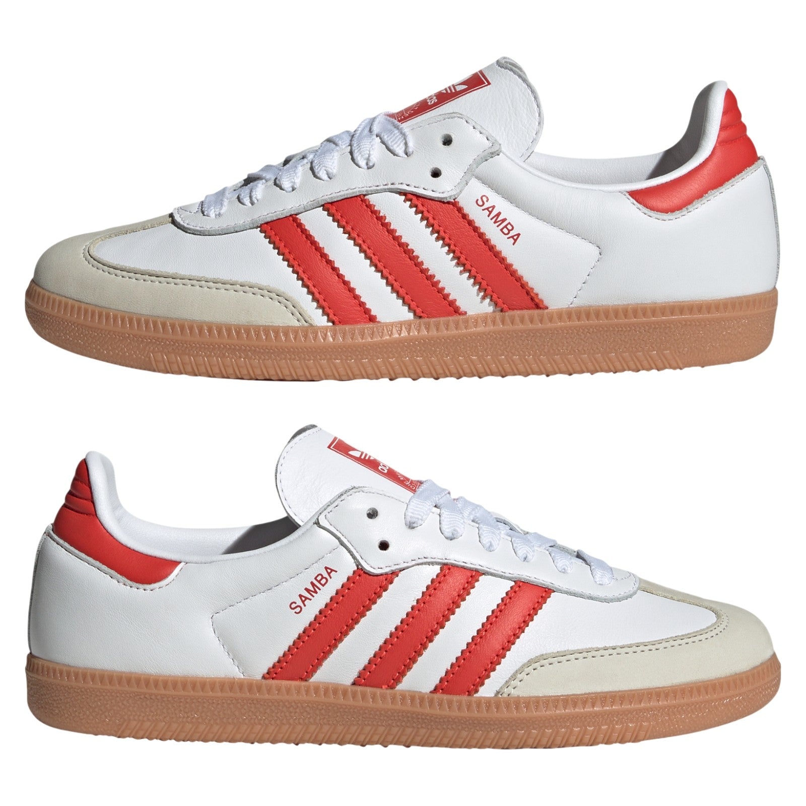 adidas Originals Womens Samba OG Shoes - Cloud White / Solar Red
