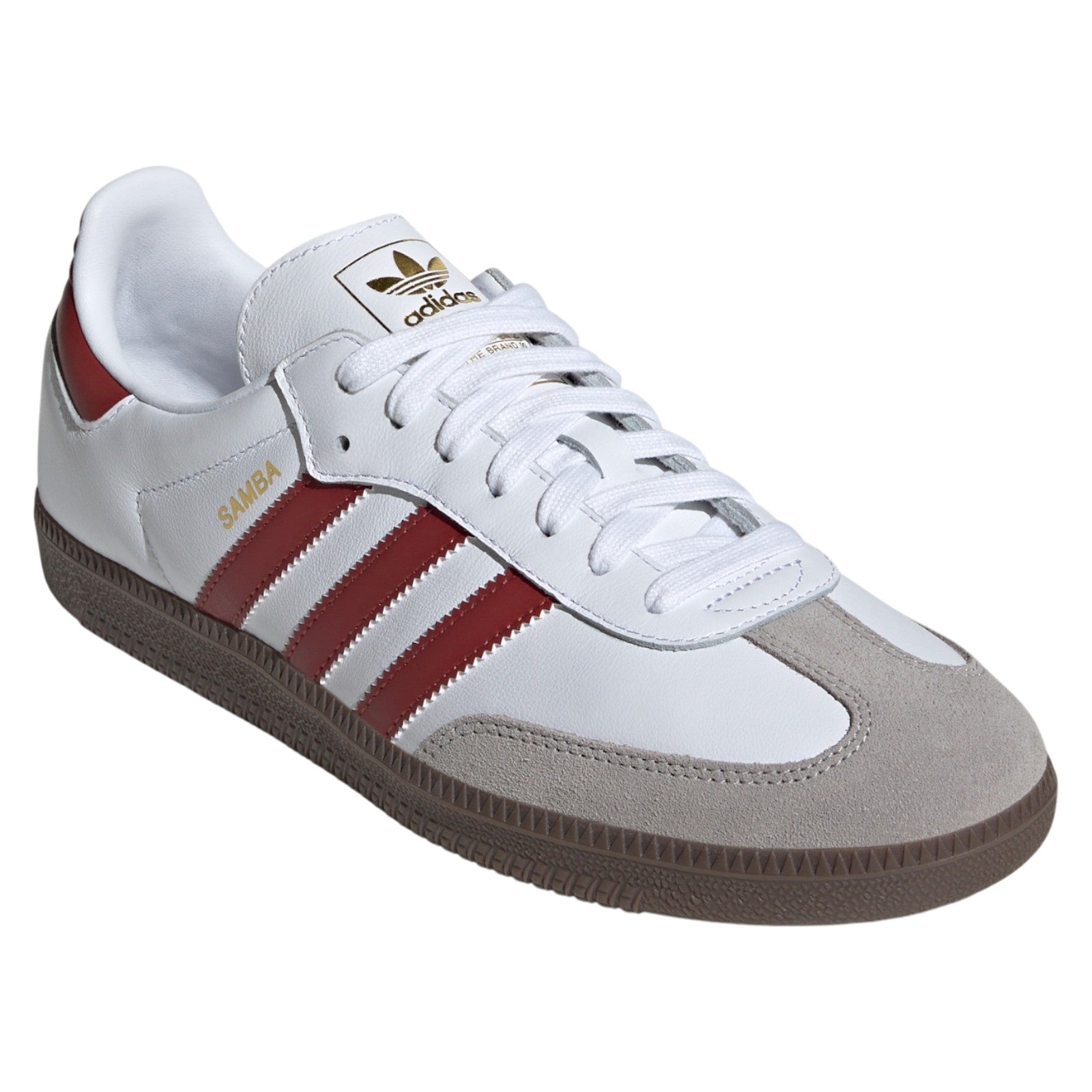 adidas Originals Womens Samba OG Shoes - Cloud White / Preloved Ruby