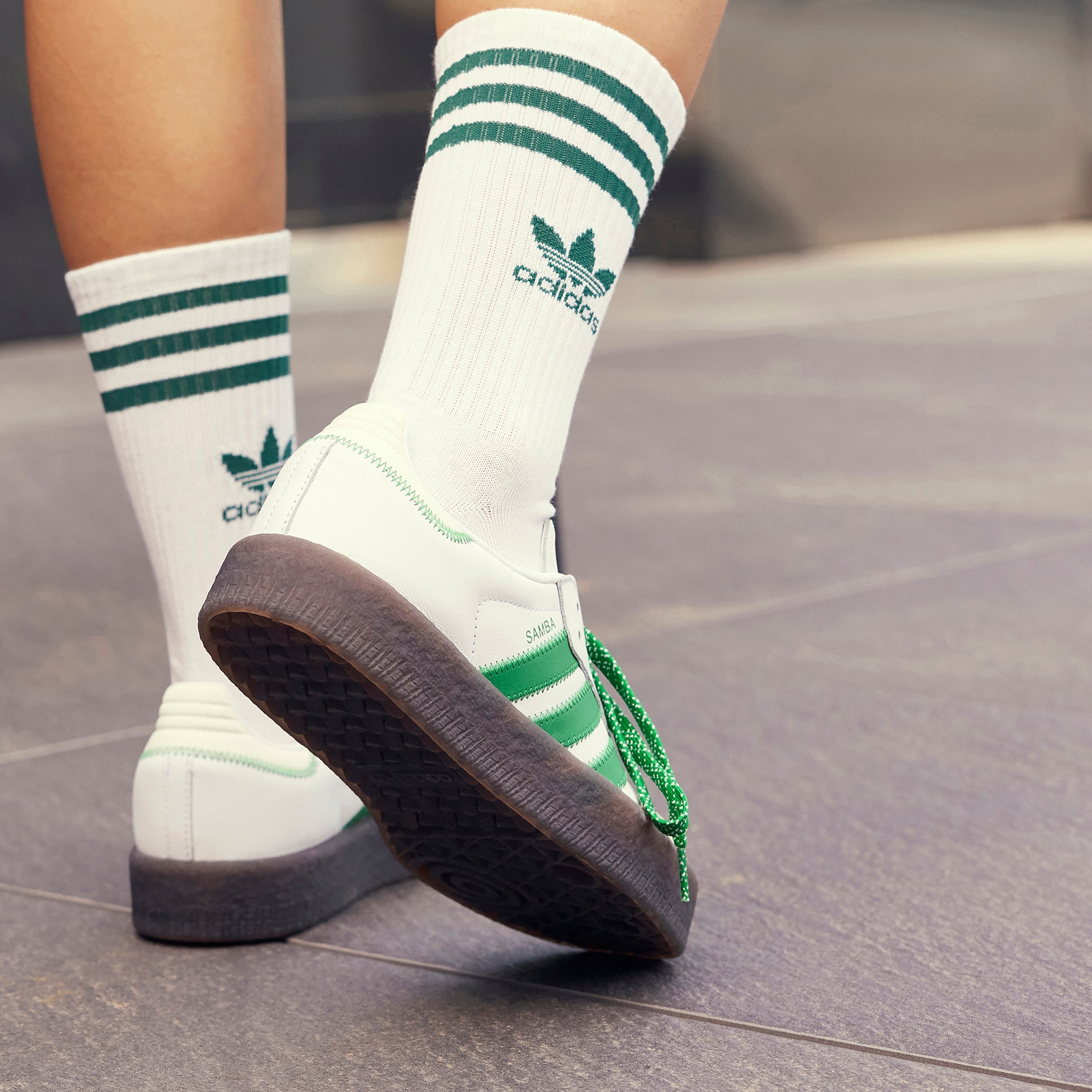 adidas Originals Women's Sambae Shoes - Cloud White / Green